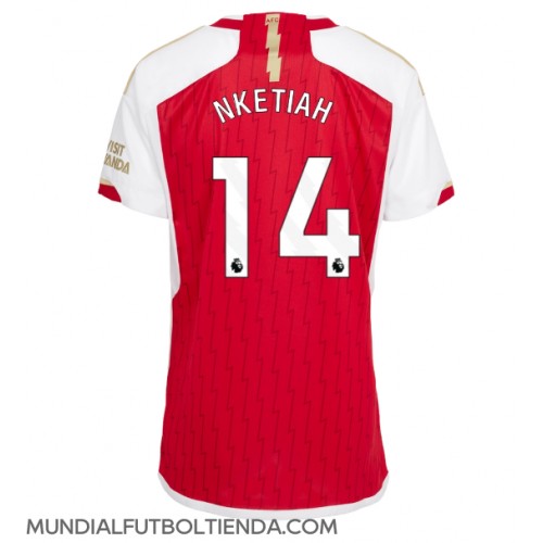 Camiseta Arsenal Eddie Nketiah #14 Primera Equipación Replica 2023-24 para mujer mangas cortas